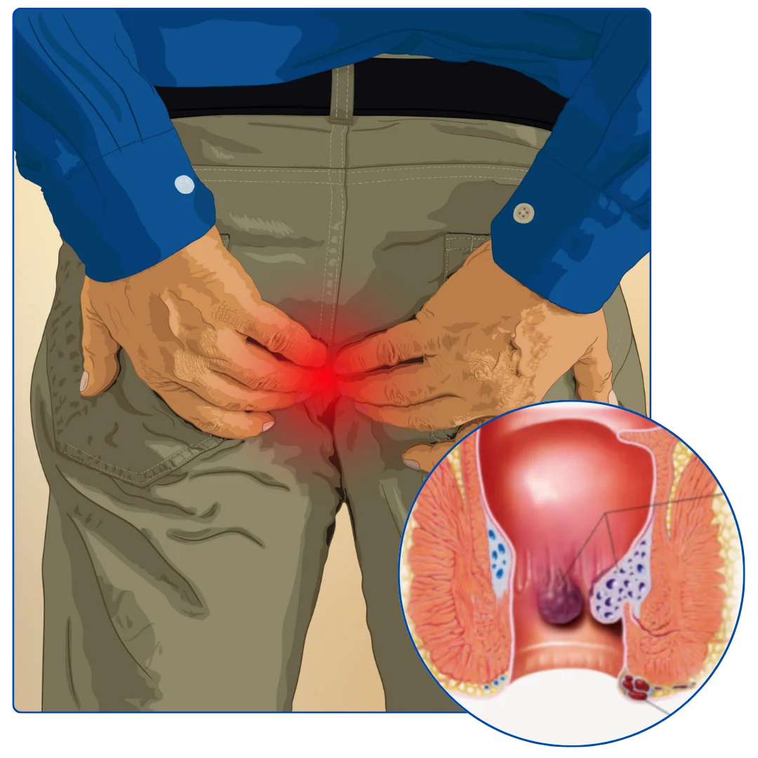 Piles symptoms illustration